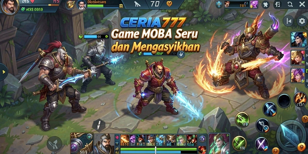 Tampilan seru gameplay MOBA di CERIA777.