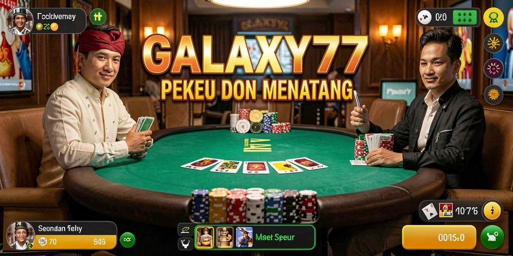 Screenshot GALAXY77 menampilkan gameplay poker yang seru dan menantang.