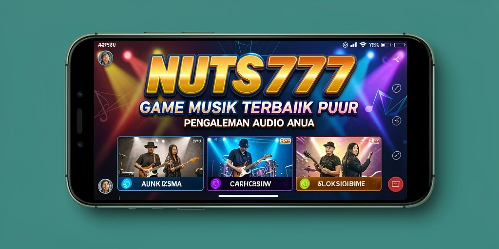 Tampilan gameplay NUTS777 dengan berbagai tantangan musik.