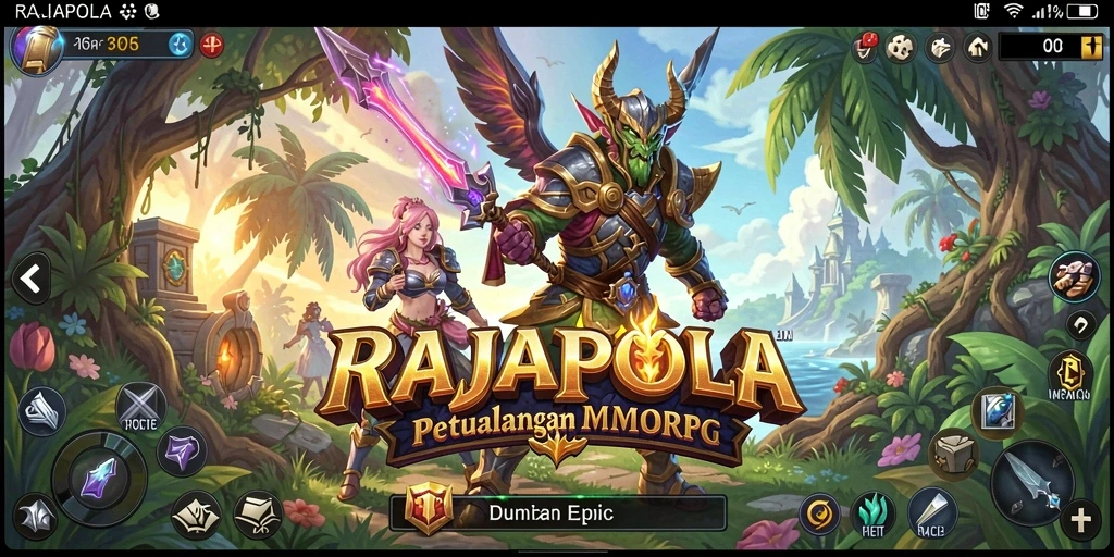 Gameplay seru RAJAPOLA dalam dunia MMORPG yang memikat.