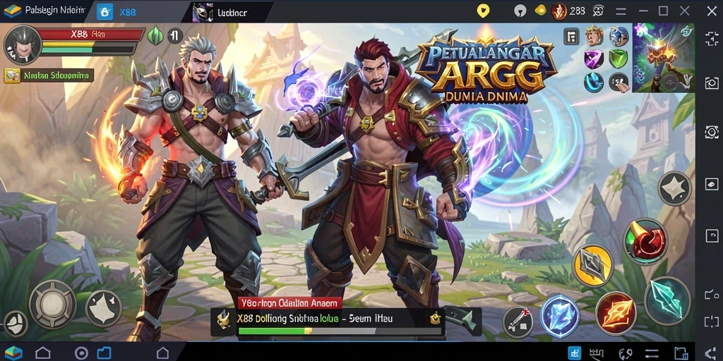 Tampilan gameplay seru dalam dunia ARPG X88 yang memukau.
