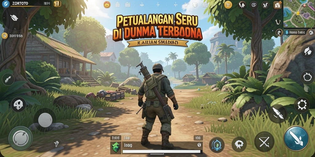 Tangkapan layar gameplay ZORTOTO yang menunjukkan dunia terbuka yang menakjubkan.